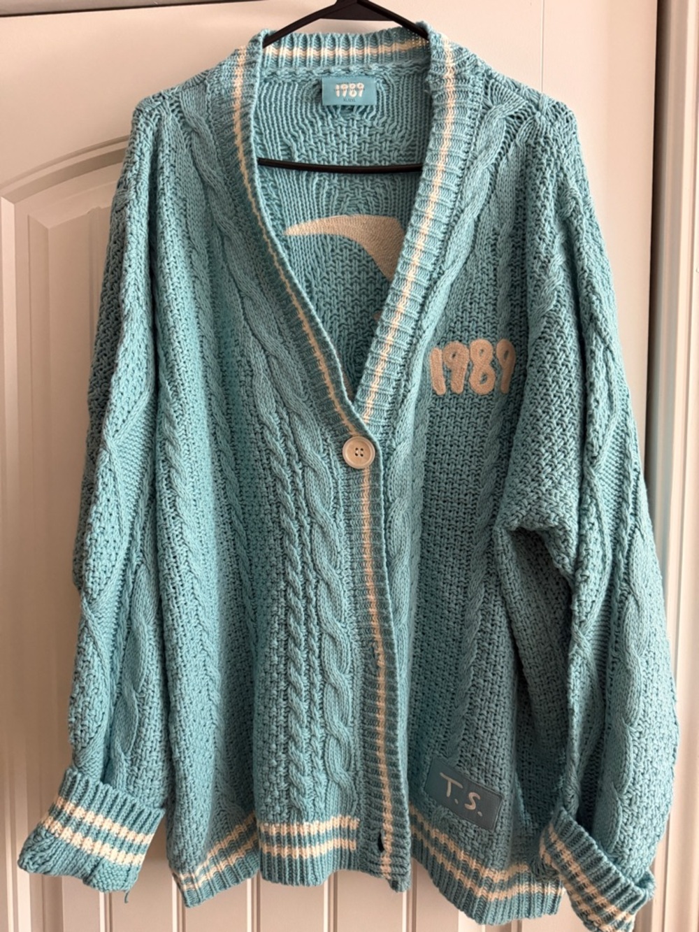 Taylor Swift 1989 Knit Cardigan Sweater - Aqua Blue